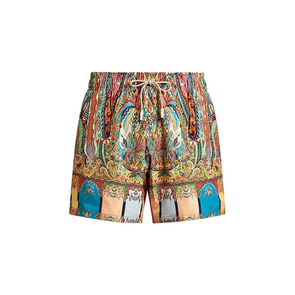 Etro Men Swimsuit With Placed Floral Paisley Print